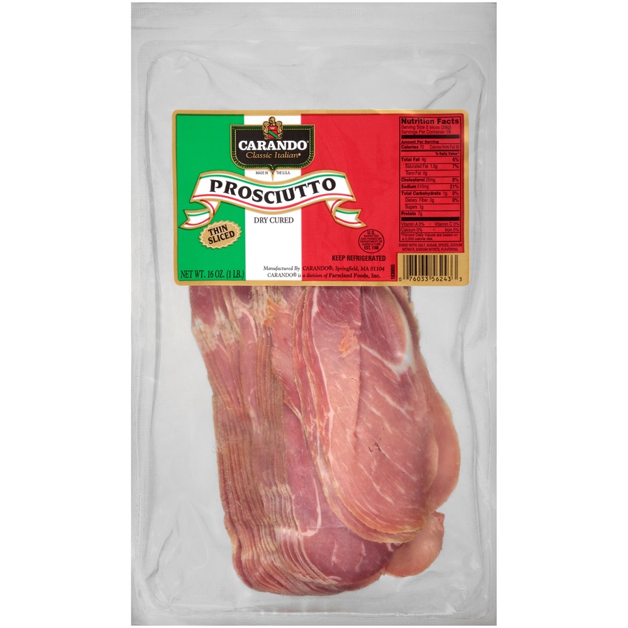 slide 1 of 7, Carando Sliced Prosciutto Ham, 1 lb