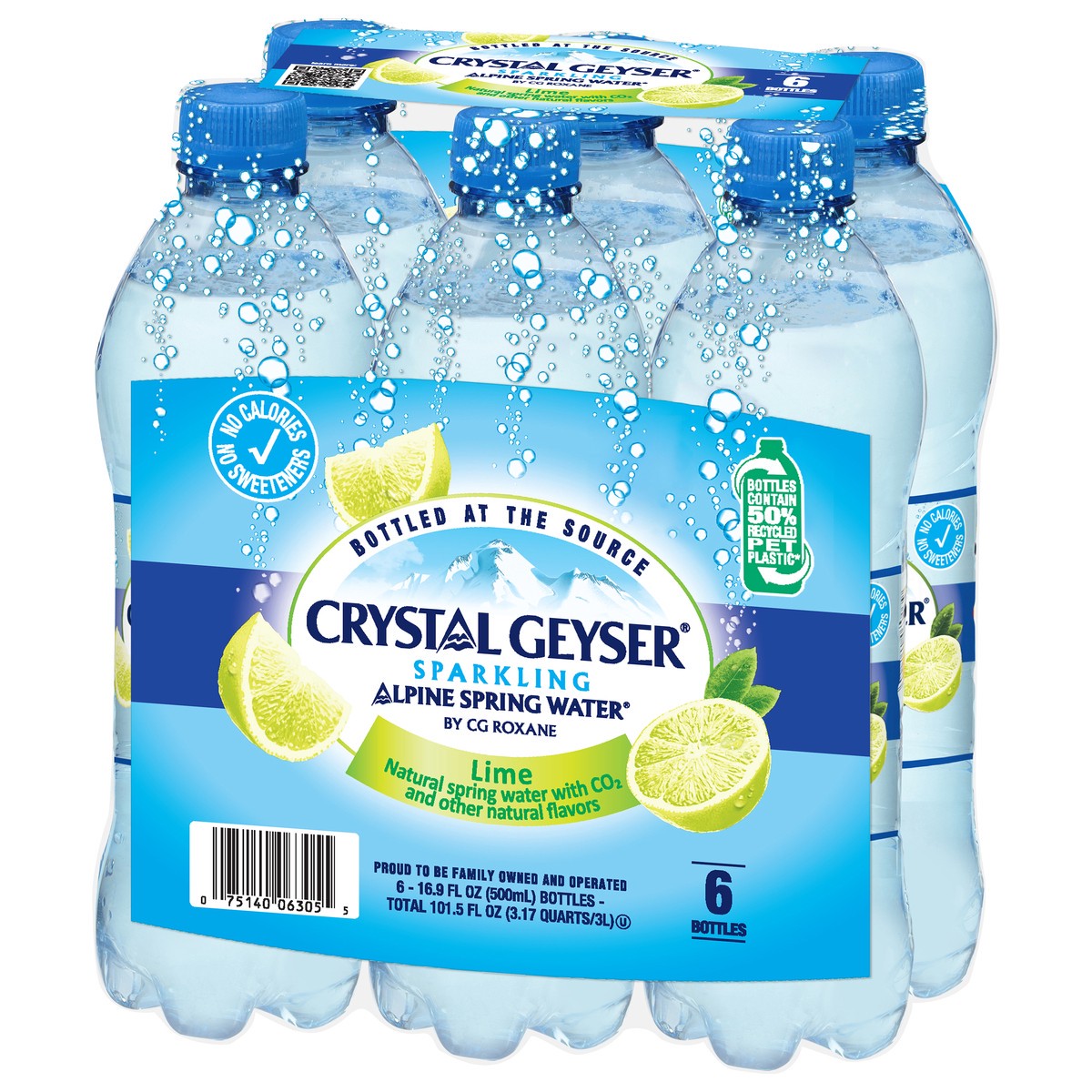 slide 2 of 4, Crystal Geyser Sparkling Lime Alpine Spring Water 6 - 16.9 fl oz Bottles, 6 ct
