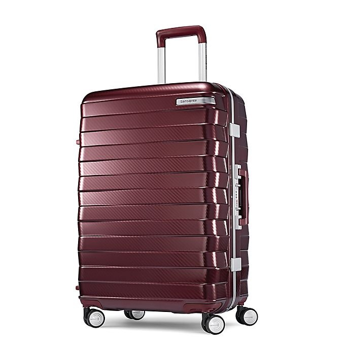 slide 1 of 8, Samsonite Framelock Hardside Spinner Checked Luggage - Cordovan, 24 in