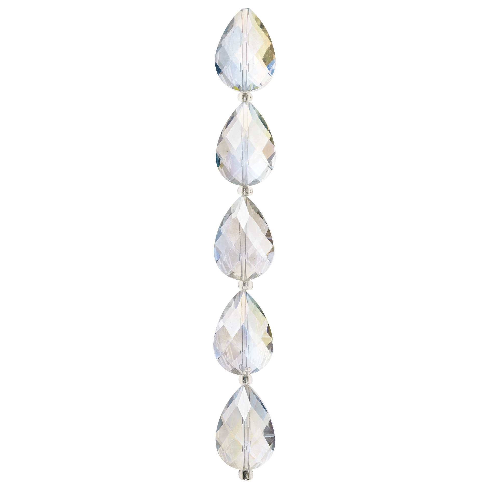 slide 3 of 3, Crystal Glass Teardrop Beads, 25mm By Bead Landing, 25 mm