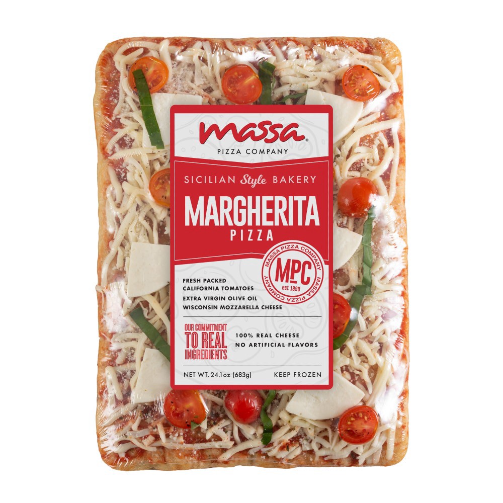 slide 1 of 1, Massa Pizza Co. Massa Margherita Sicilian Bakery Pizza, 24 oz