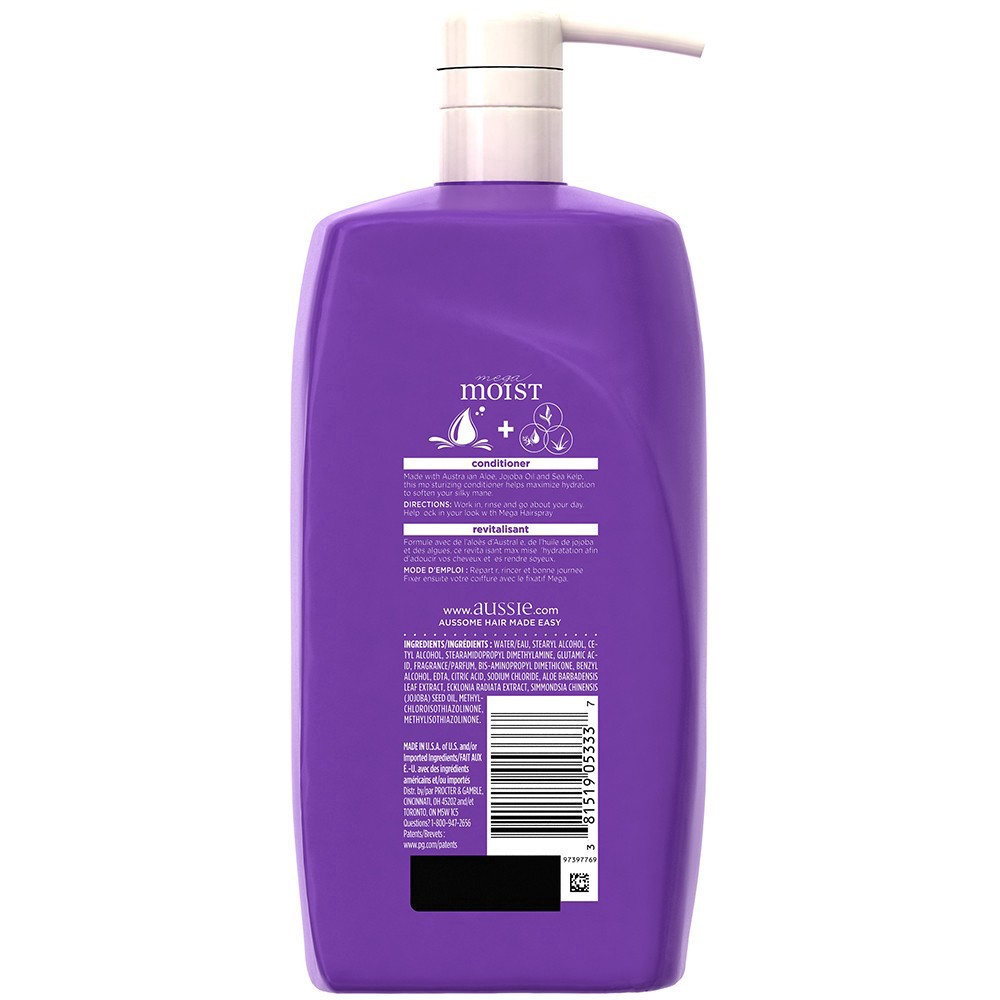 slide 4 of 5, Aussie Mega Moist Conditioner wit Pump, 29.2 fl oz