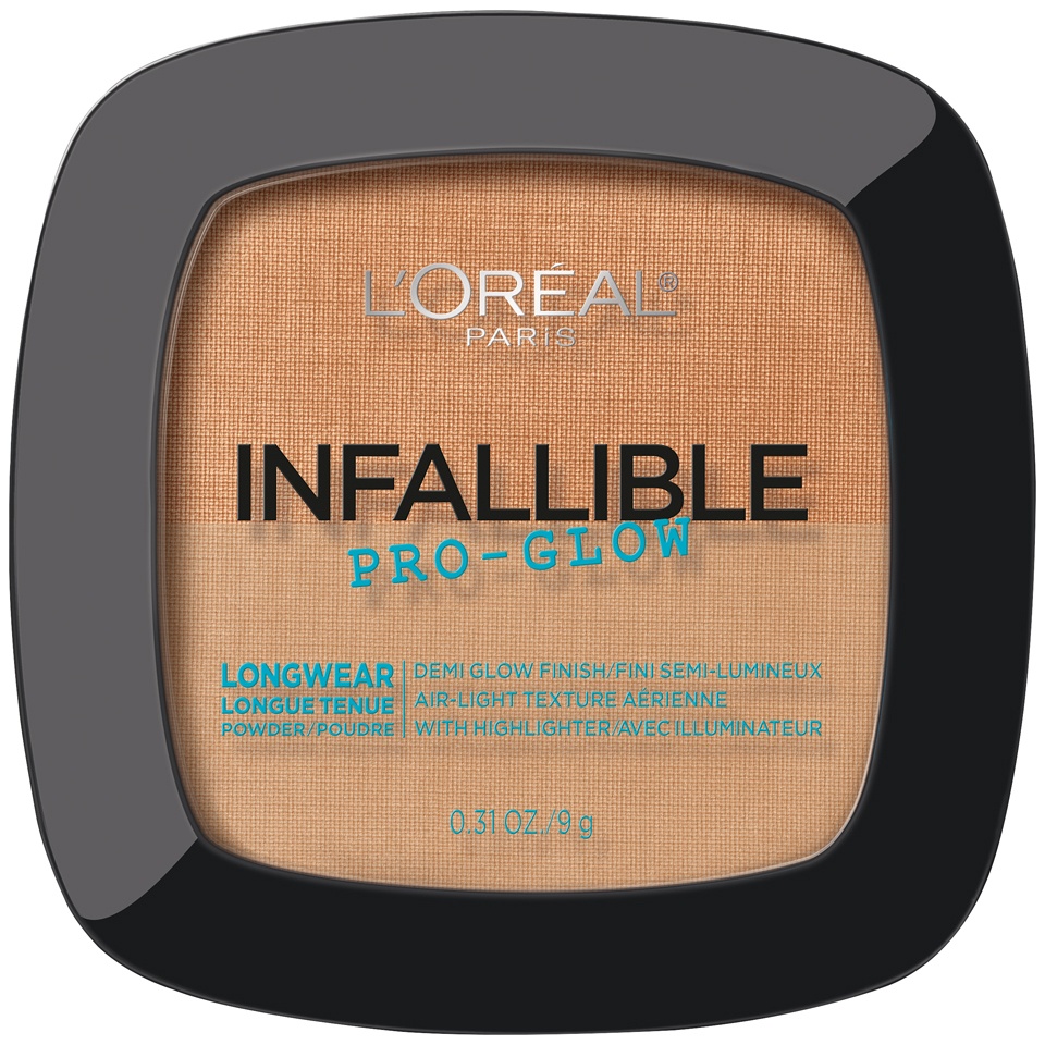 slide 1 of 3, L'Oréal Loral Paris Infallible Pro Glow Pressed Powder Sun Beige, 0.31 oz