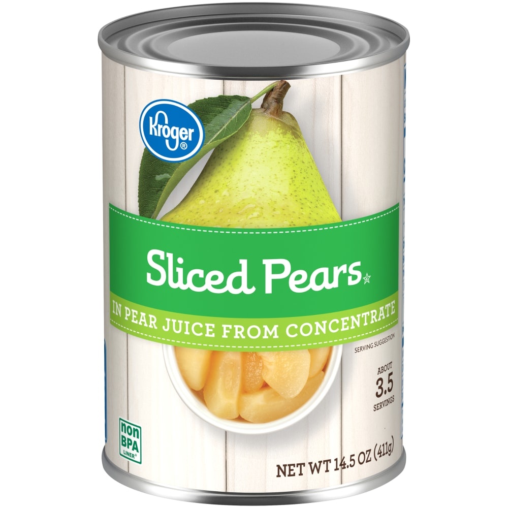 slide 1 of 1, Kroger Sliced Pears In Pear Juice, 14.5 oz