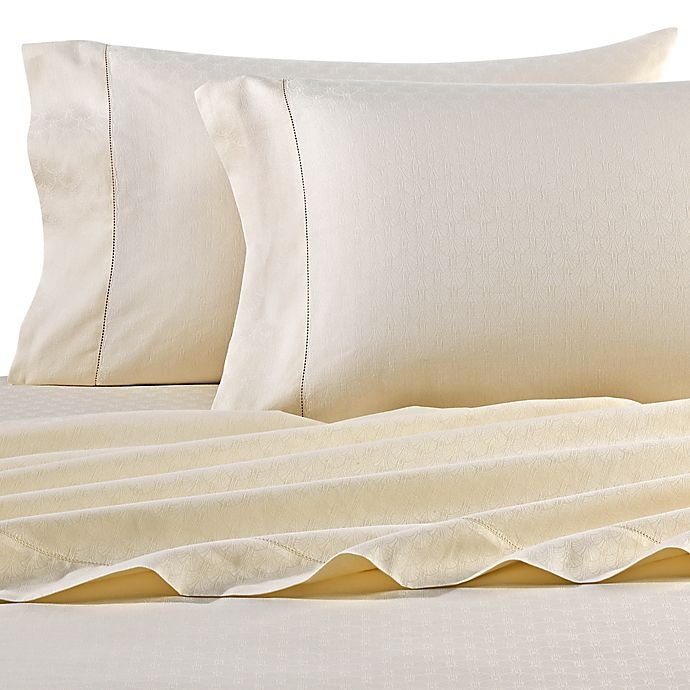 slide 1 of 4, Mayfair Club Palm Jacquard King Sheet Set - Ivory, 1 ct