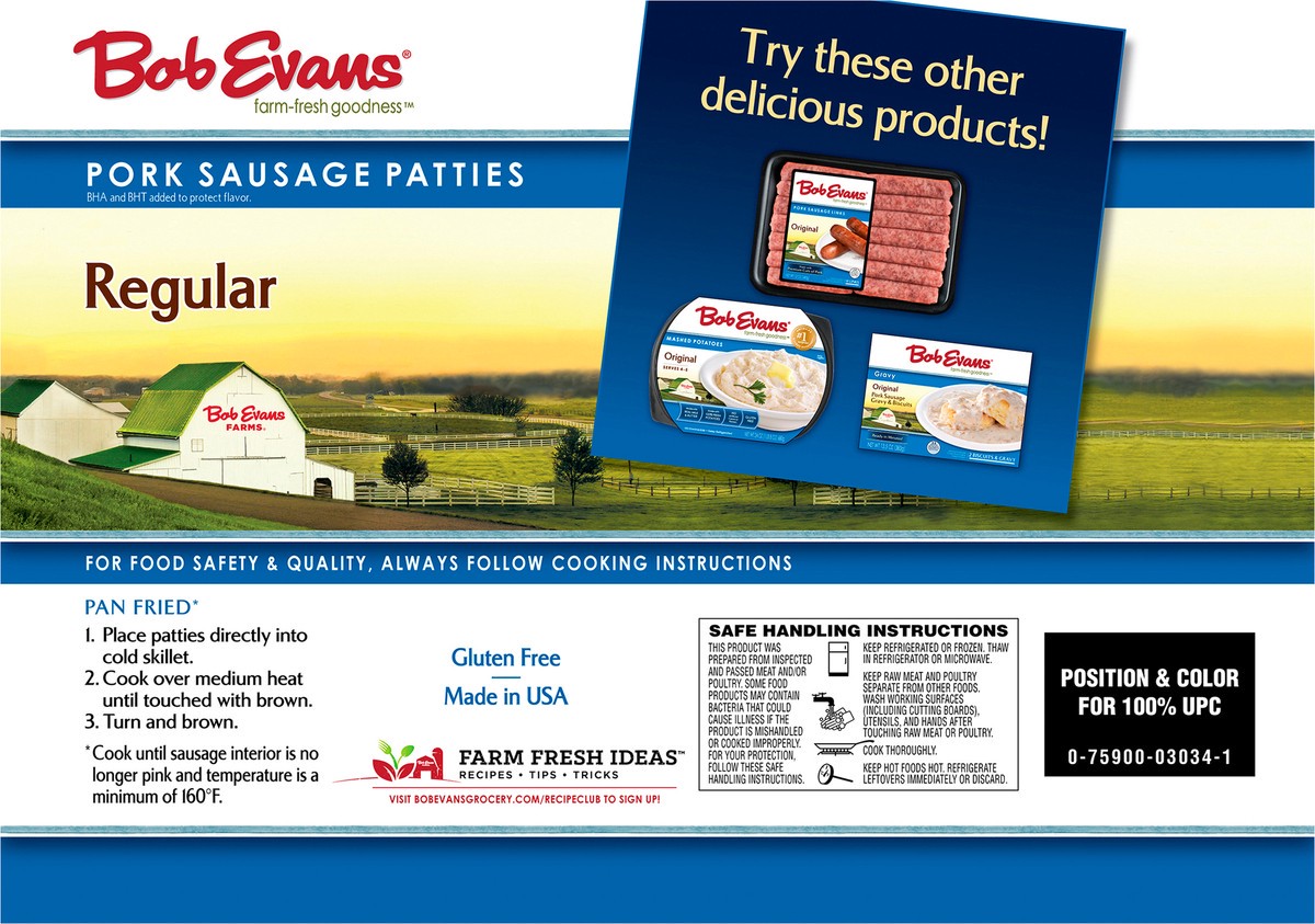 slide 8 of 9, Bob Evans Regular Pork Sausage Patties 40 oz. Box, 30 ct