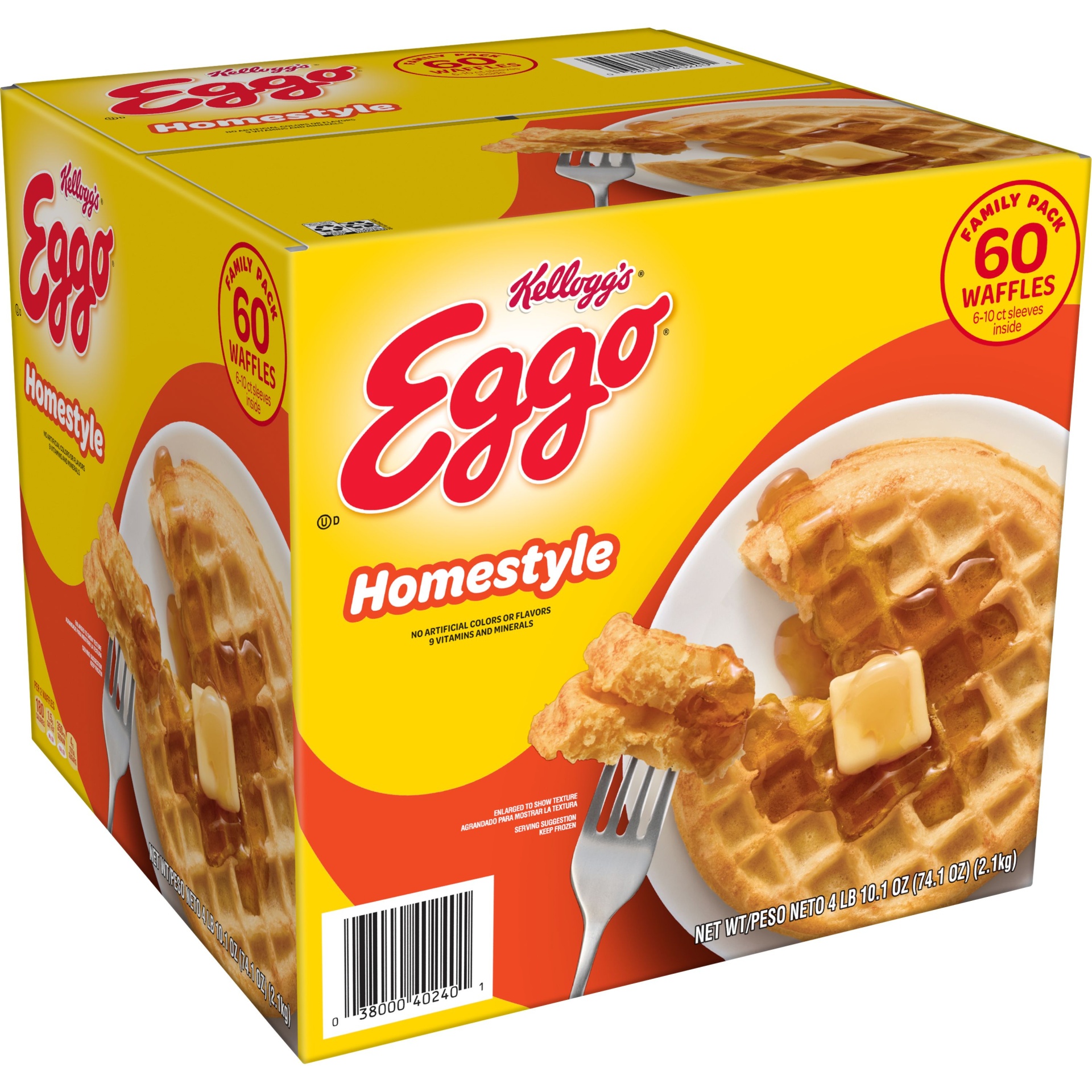 Eggo Frozen Waffles, Frozen Breakfast, Toaster Waffles, Homestyle 74.1