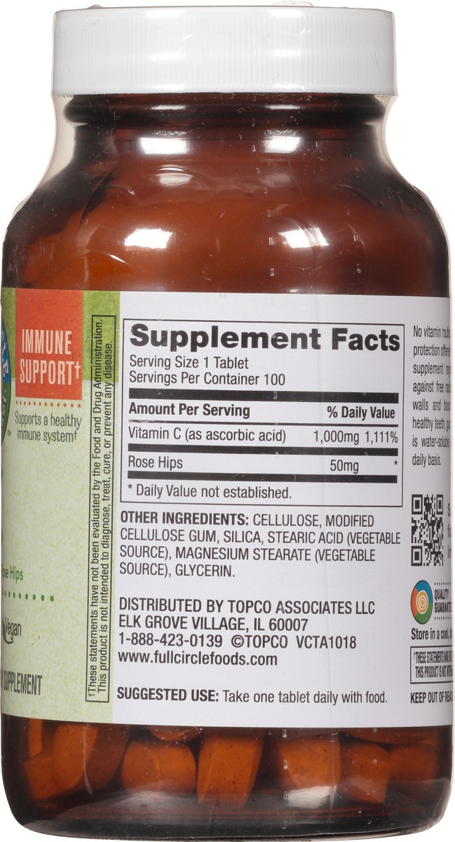 slide 2 of 15, Full Circle Market Vitamin C Plus Rose Hips Tablets, 100 ct; 1000 mg