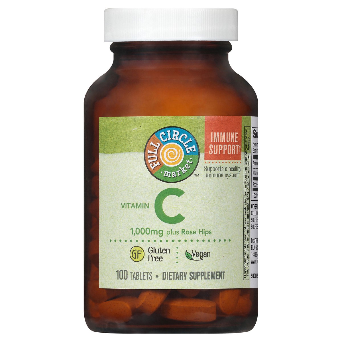 slide 10 of 15, Full Circle Market Vitamin C Plus Rose Hips Tablets, 100 ct; 1000 mg