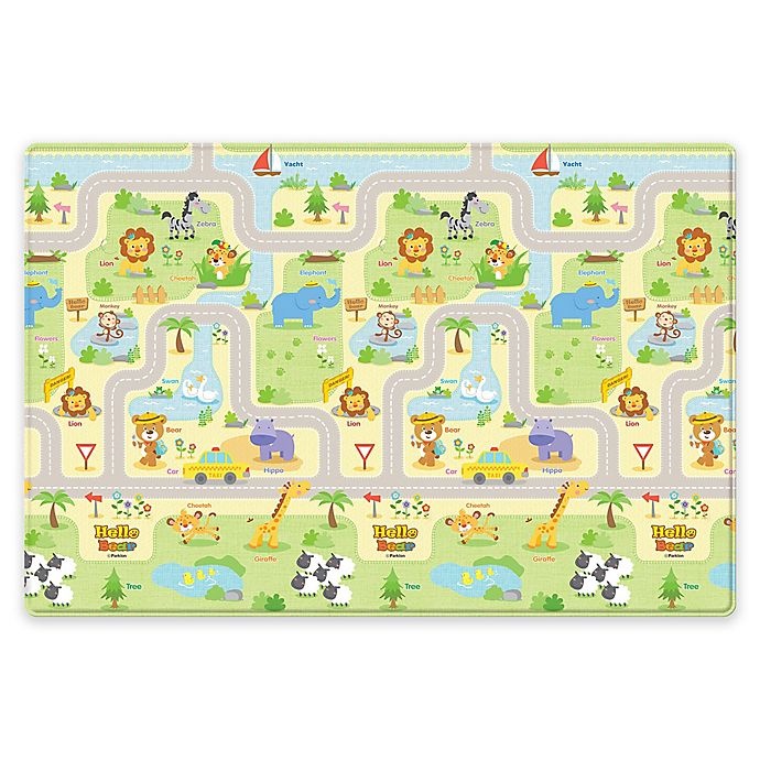 slide 1 of 5, Parklon Large Hello Bear Smiletown Play Mat, 1 ct