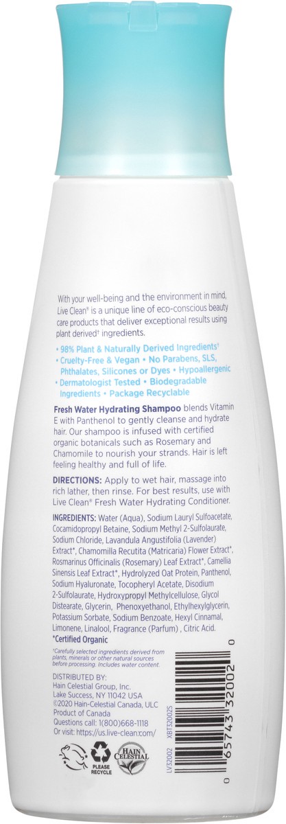 slide 3 of 7, Live Clean Fresh Water Hydrating Shampoo 12 fl. oz. Bottle, 12 fl oz