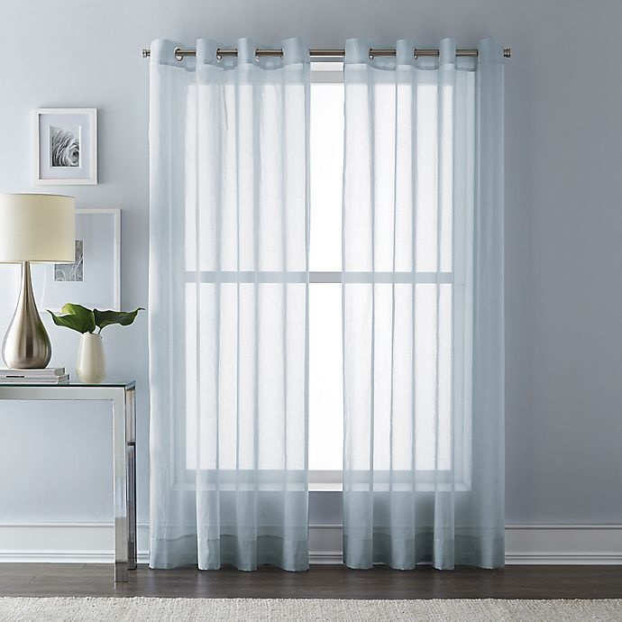 slide 1 of 1, Wamsutta Grommet Top Sheer Window Curtain Panel - Blue, 108 in