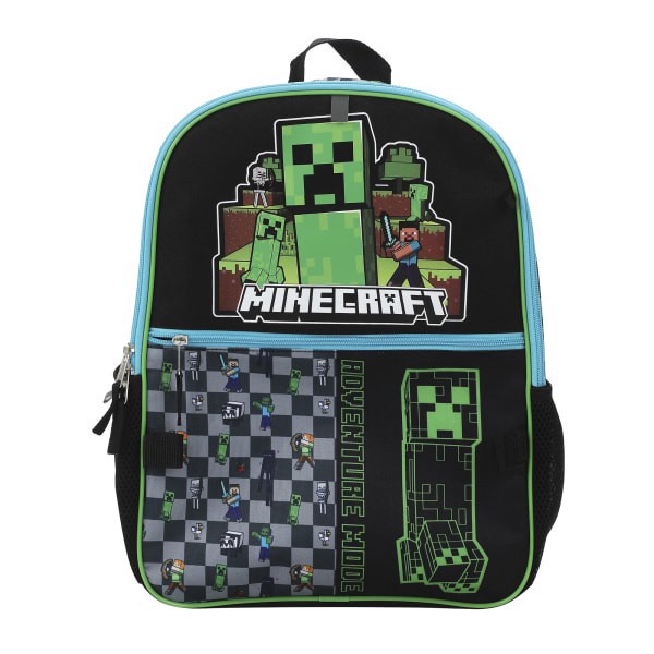 slide 3 of 10, Bioworld Minecraft Backpack With Printed Water Bottle, Utility Case And Keychain, Multicolor, 1 ct