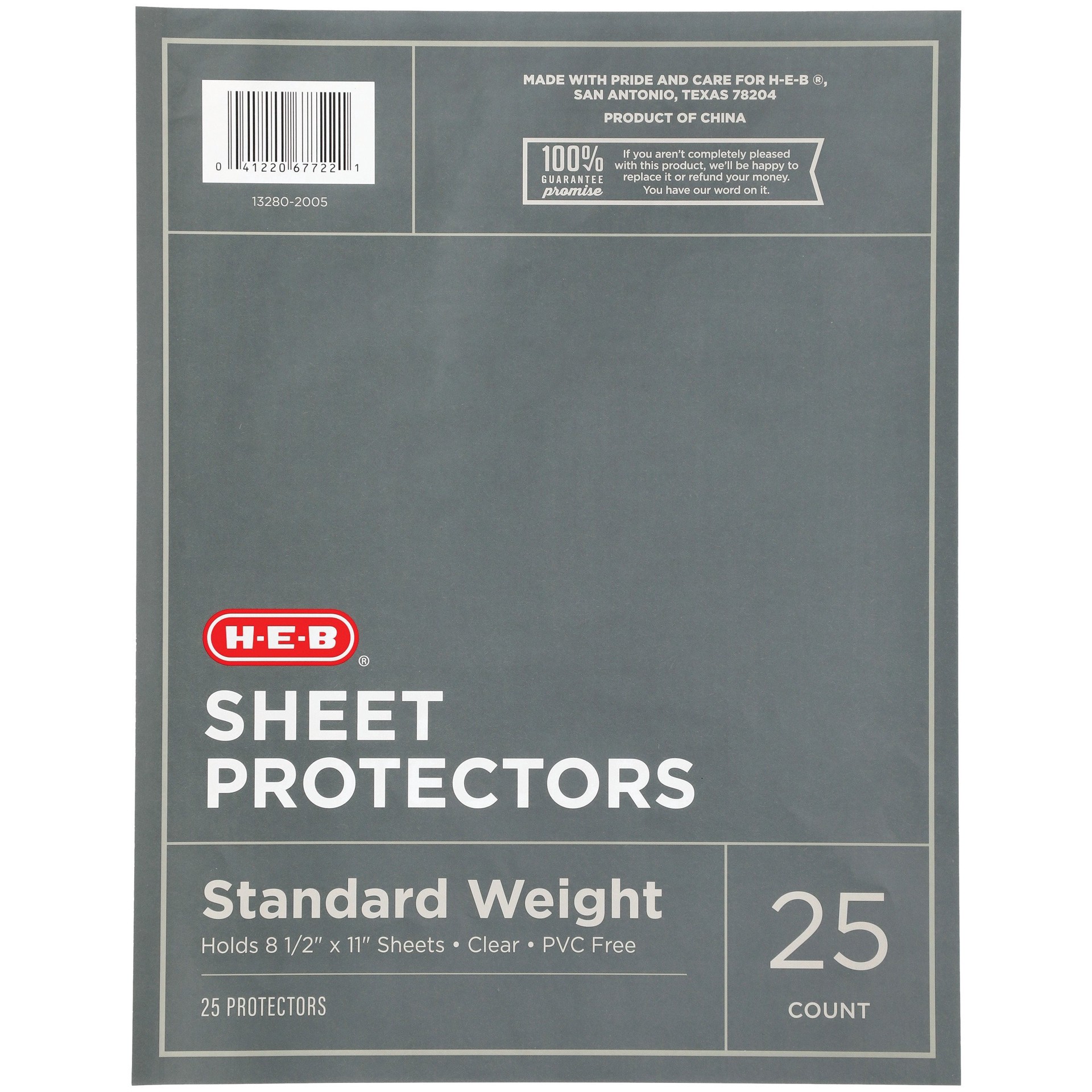 slide 1 of 1, H-E-B Letter Size Sheet Protectors - Clear, 25 ct