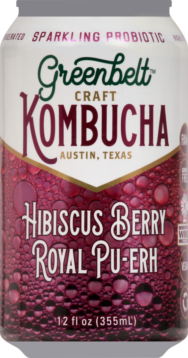 slide 2 of 11, Greenbelt Royal Pu-Erh Hibiscus Berry Kombucha 12 oz, 12 oz