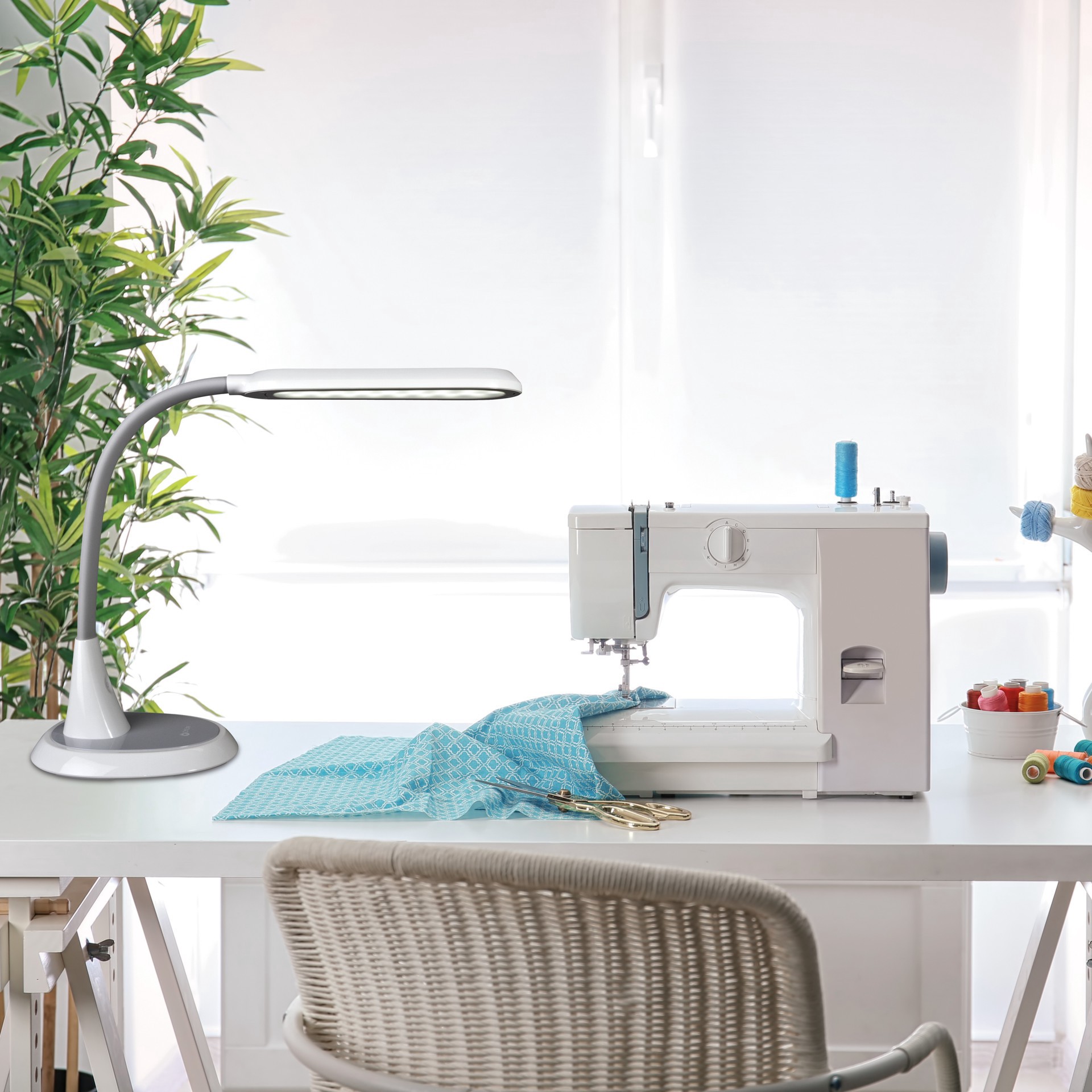 slide 3 of 8, Ott Lite Wide Area Dimmable LED Table Lamp, 12 in x 4 in