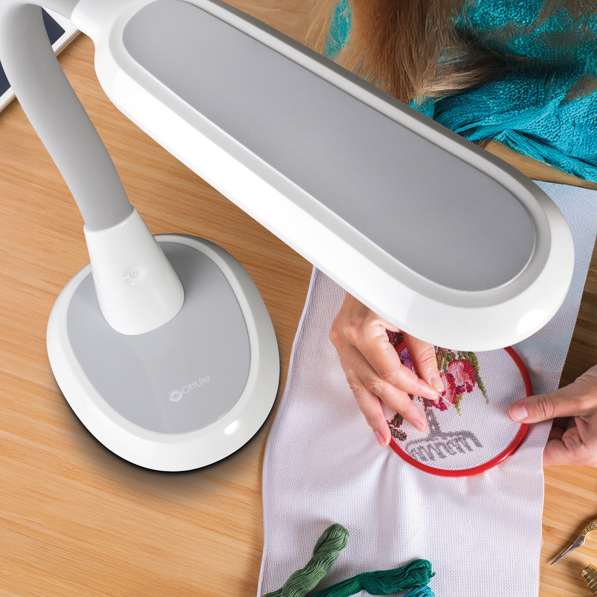 slide 8 of 8, Ott Lite Wide Area Dimmable LED Table Lamp, 12 in x 4 in