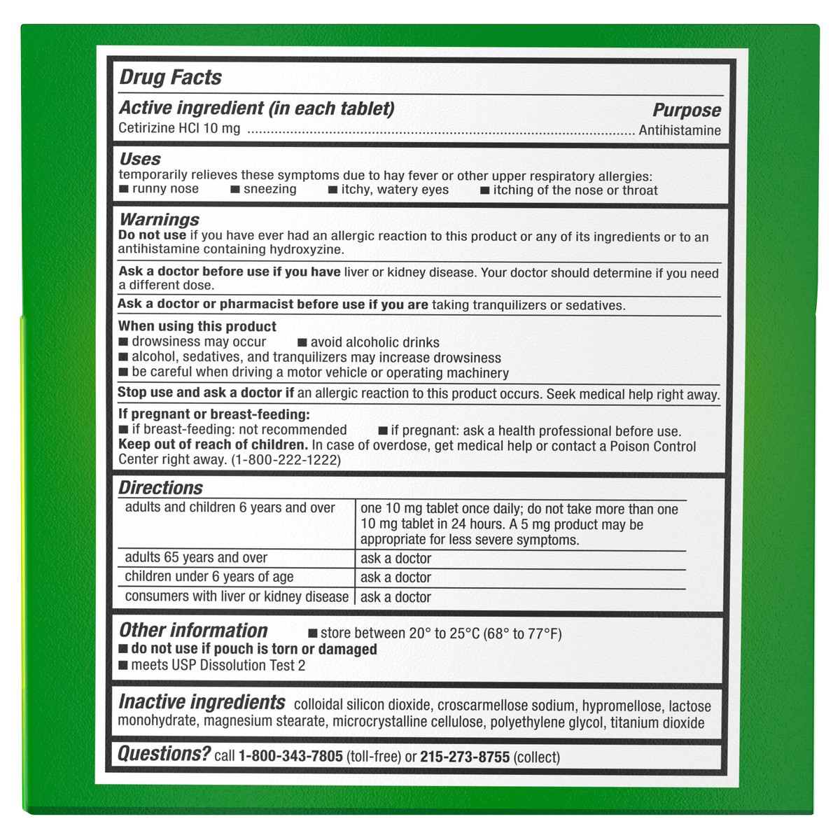 slide 3 of 6, Zyrtec 24 Hour Allergy Relief Tablets, Allergy Medicine with 10 mg Cetirizine HCl per Antihistamine Tablet for Allergies, On-the-Go Relief, Individual Travel Pouches, 14 ct, (14 x 1 ct), 14 ct