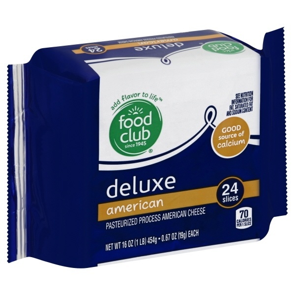 slide 1 of 1, Food Club Deluxe Pasteurized Process American Cheese, 16 oz