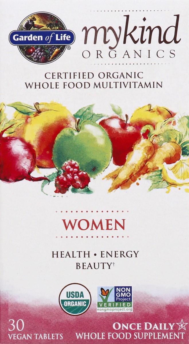 slide 6 of 9, Garden of Life Mykind Organics Women Vegan Tablets Once Daily Whole Food Multivitamin 30 ea, 30 ct