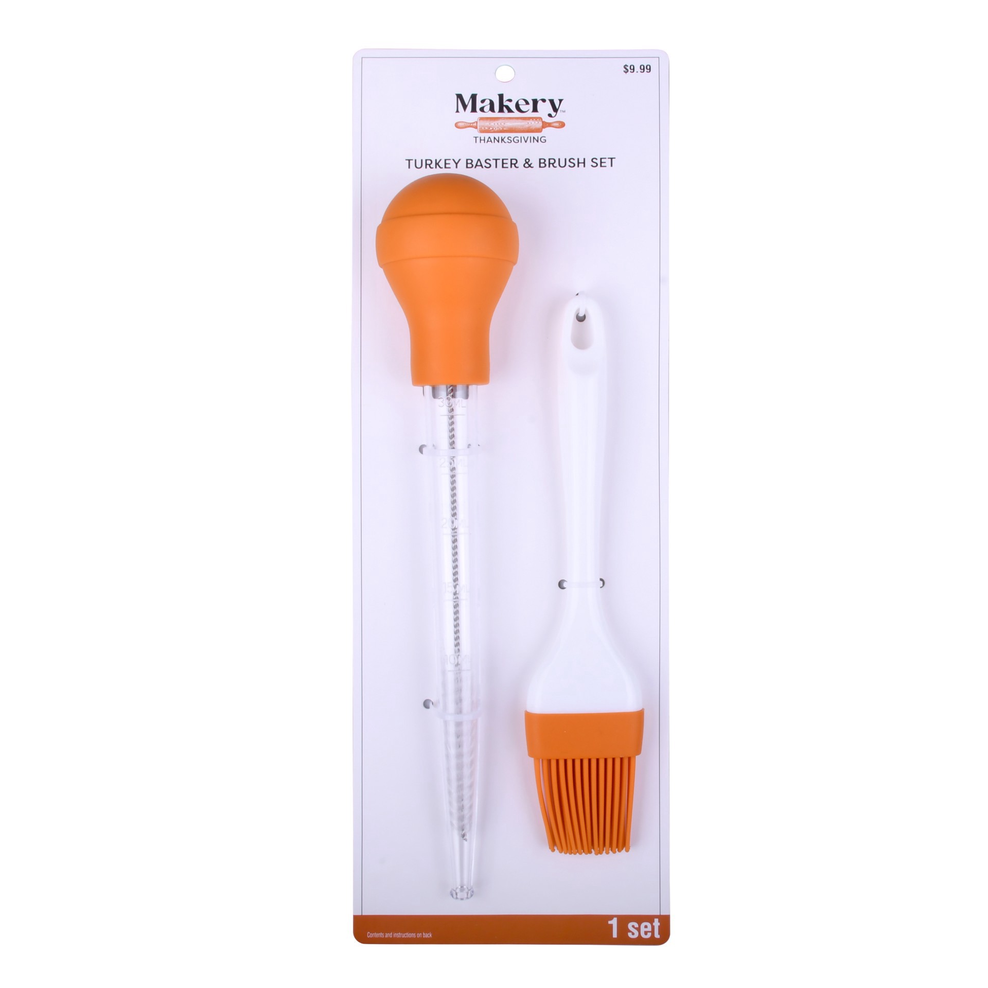 slide 3 of 4, Turkey Baster & Brush Set By Makery, 1.6 in x 2.16 in