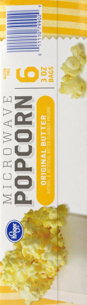slide 2 of 4, Kroger Microwave Popcorn - Original Butter, 6 ct; 3 oz