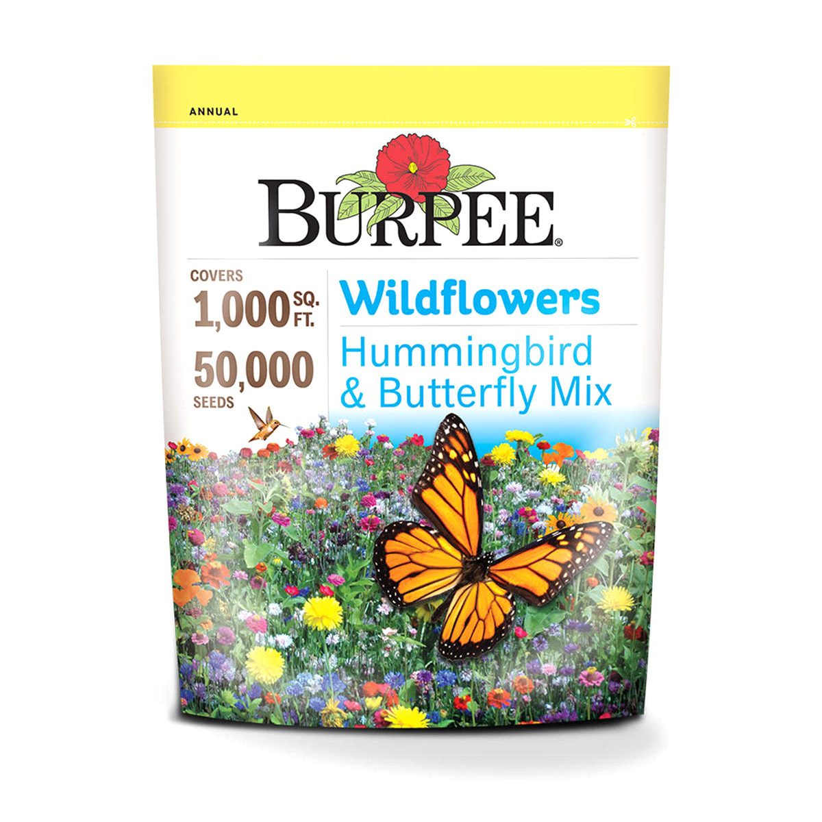 slide 1 of 1, Burpee Wildflower Bag Hummingbird & Butterfly Mix Seeds, 1 ct