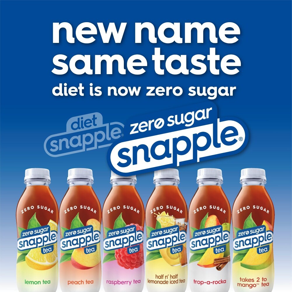 slide 5 of 6, Snapple Zero Sugar Peach Tea, 16 fl oz recycled plastic bottle, 12 pack, 12 ct; 16 fl oz