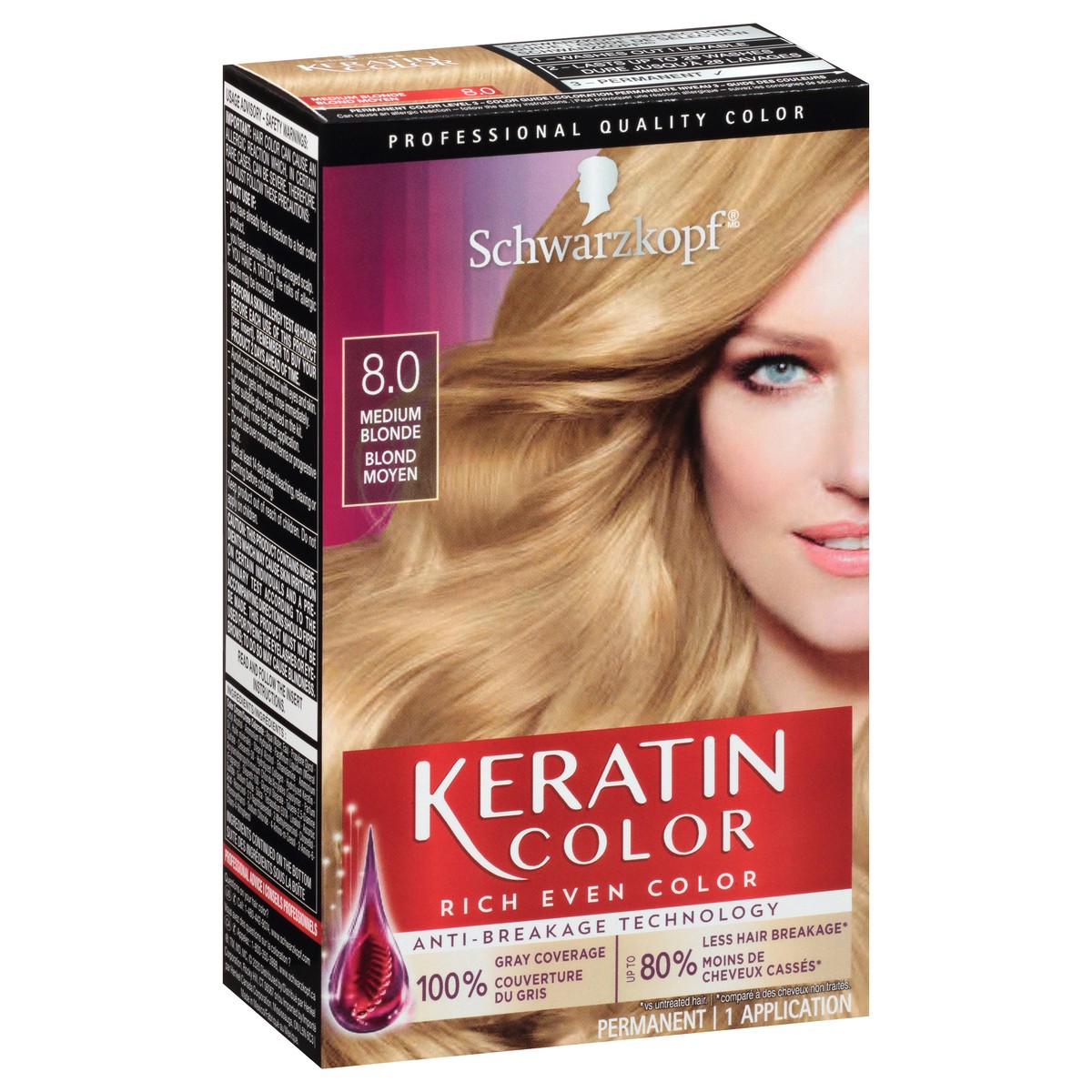 slide 3 of 9, Schwarzkopf Permanent Anti-Age Hair Color 8.0 Silky Blonde, 1 ct