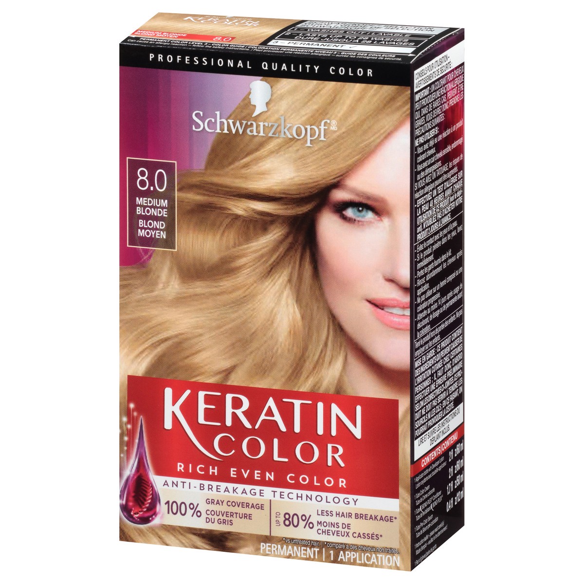 slide 7 of 9, Schwarzkopf Permanent Anti-Age Hair Color 8.0 Silky Blonde, 1 ct