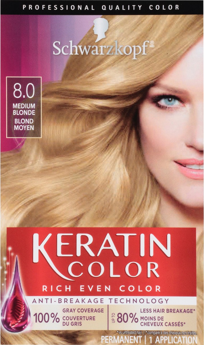 slide 4 of 9, Schwarzkopf Permanent Anti-Age Hair Color 8.0 Silky Blonde, 1 ct