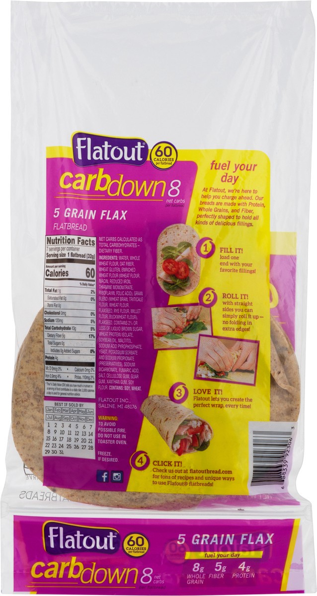 slide 5 of 9, Flatout Newgem Sandwich Wraps Carrot - 2.3 OZ, 2.3 oz