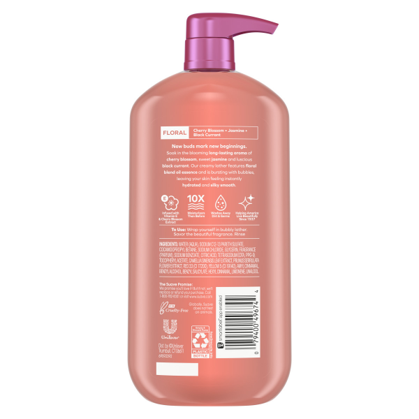 slide 5 of 19, Suave Essentials Gentle Body Wash, Wild Cherry Blossom, 30 oz