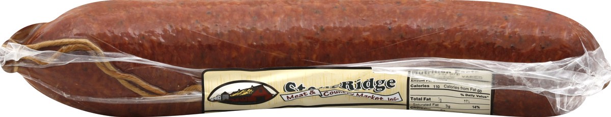 slide 4 of 5, StoneRidge Meat & Country Market Summer Sausage, Natural Casing, Pit Smoked Garlic, 16 oz