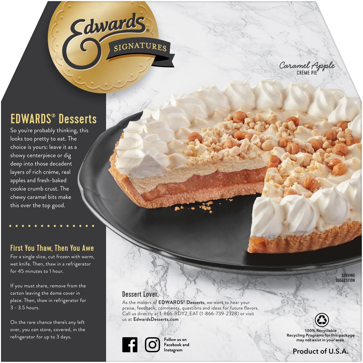 slide 6 of 14, Edwards Apple Signature Apple Creme Pie, 30.2 oz