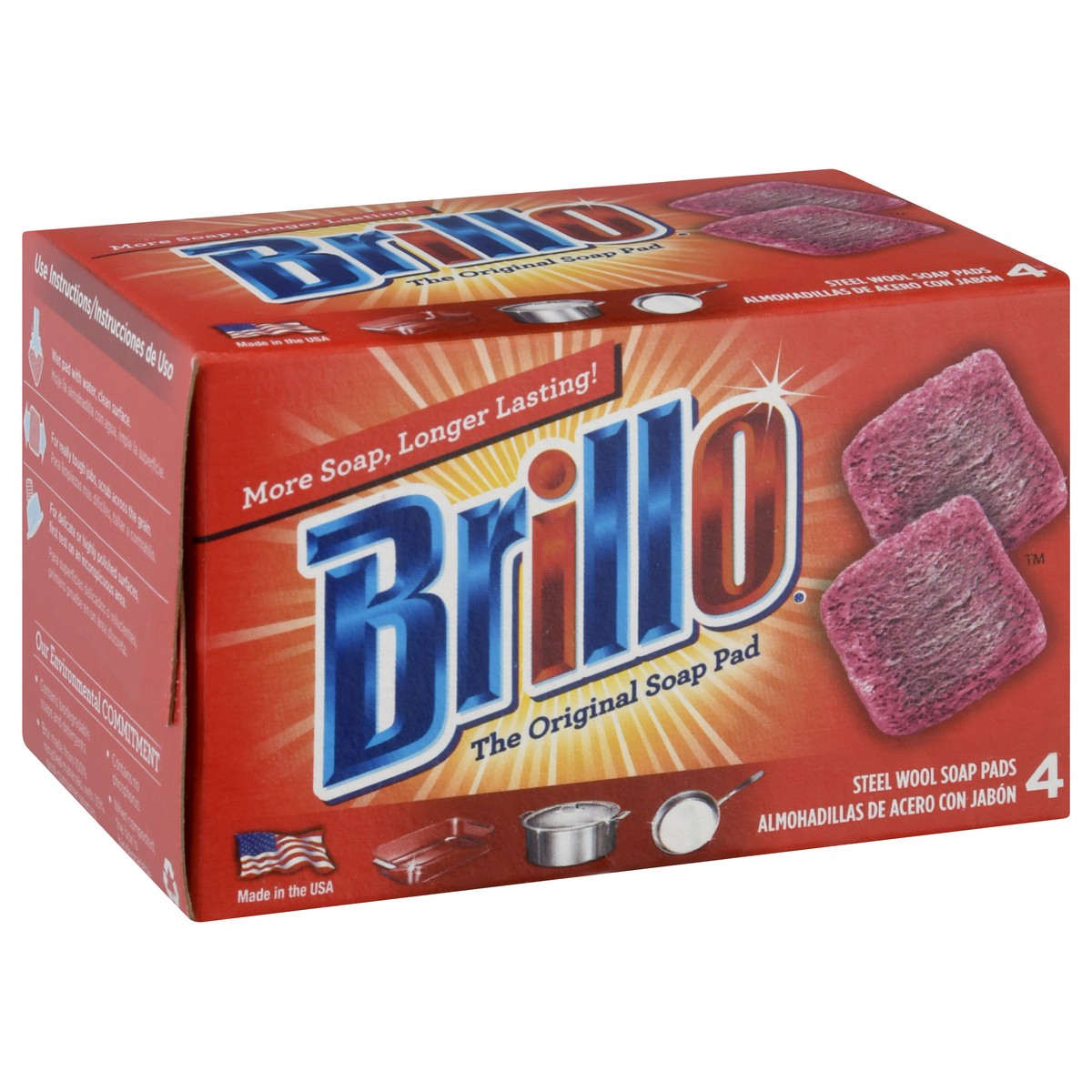 slide 4 of 11, Brillo 4Ct Soap Pads, 4 ct