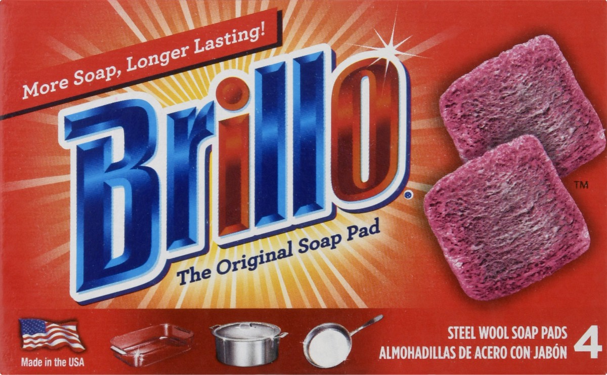 slide 3 of 11, Brillo 4Ct Soap Pads, 4 ct