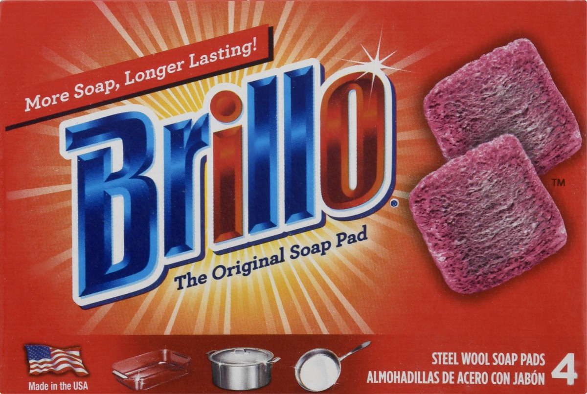 slide 7 of 11, Brillo 4Ct Soap Pads, 4 ct