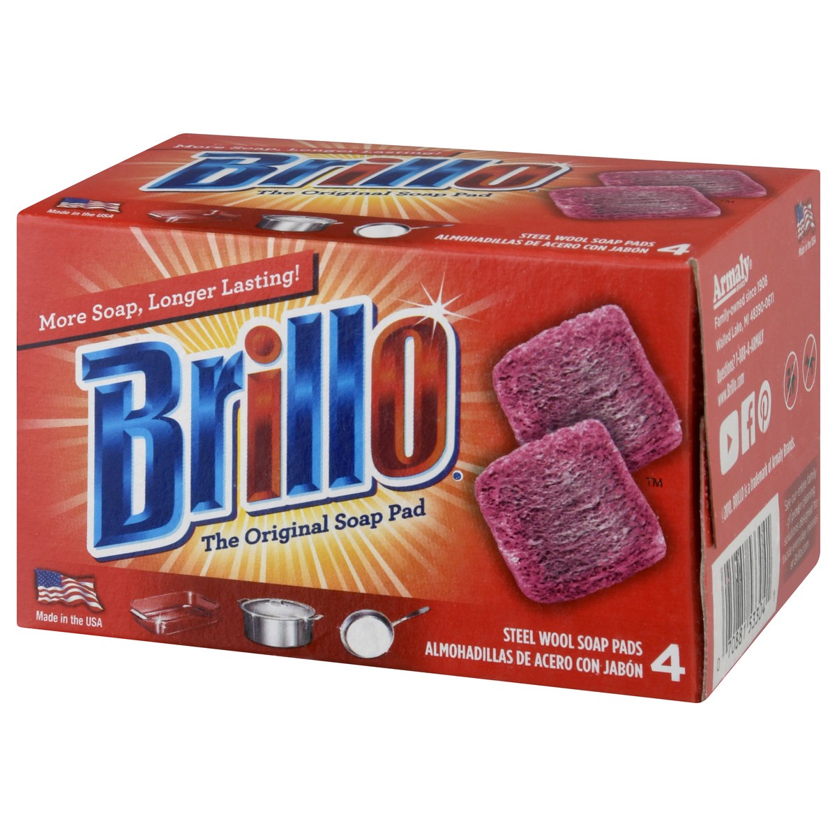 slide 9 of 11, Brillo 4Ct Soap Pads, 4 ct