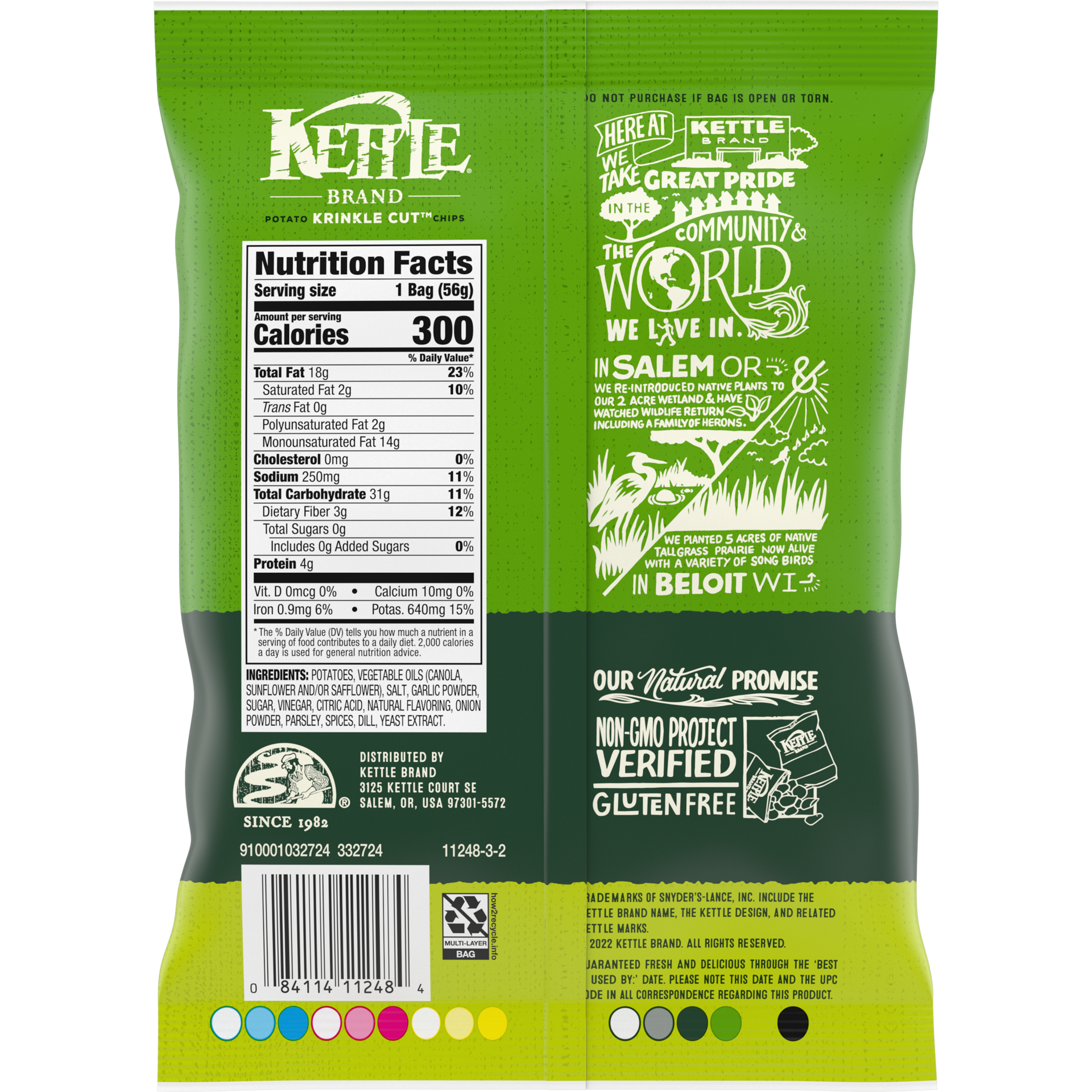 slide 2 of 5, Kettle Brand Potato Chips, Krinkle Cut, Dill Pickle Kettle Chips, Snack Bag 2 Oz, 2 oz