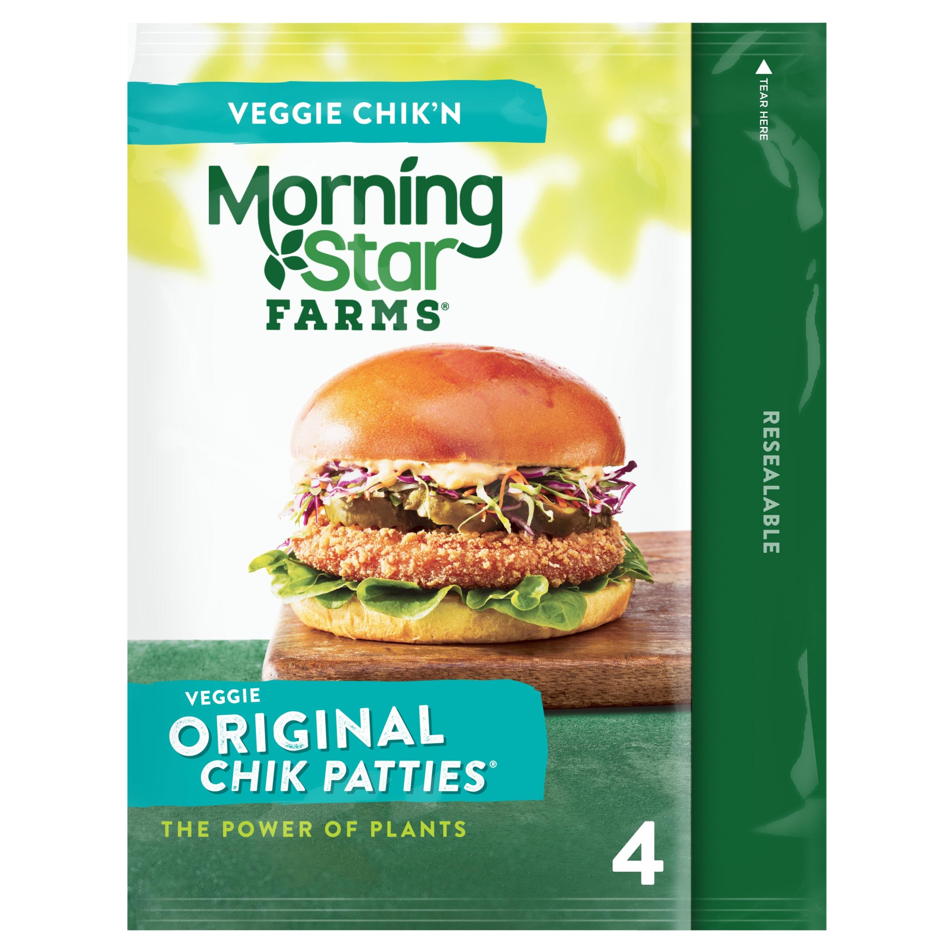 MorningStar Farms Meatless Chicken Patties, Plant Based Protein Vegan ...