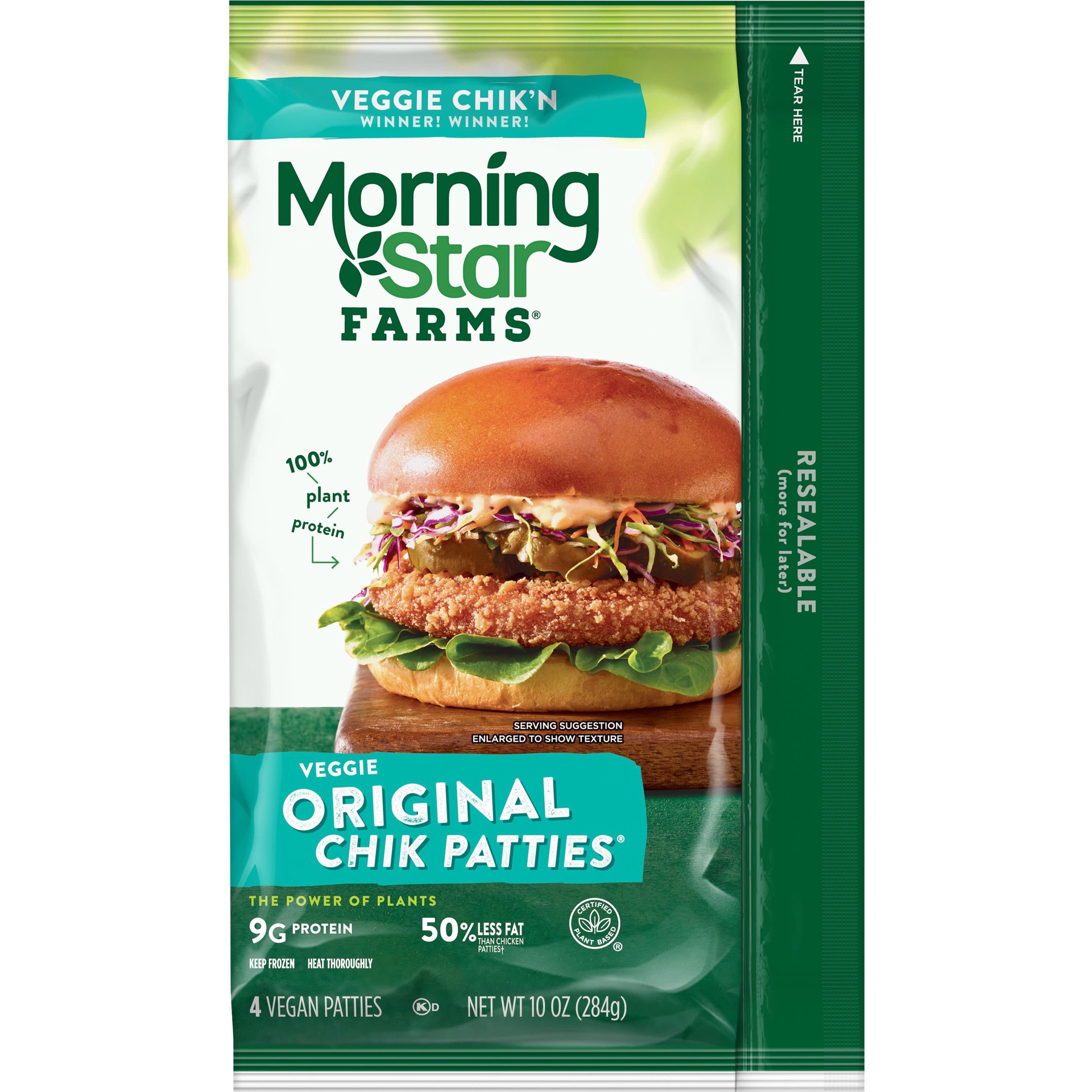 slide 1 of 5, MorningStar Farms Meatless Chicken Patties, Original, 10 oz, 4 Count, Frozen, 10 oz