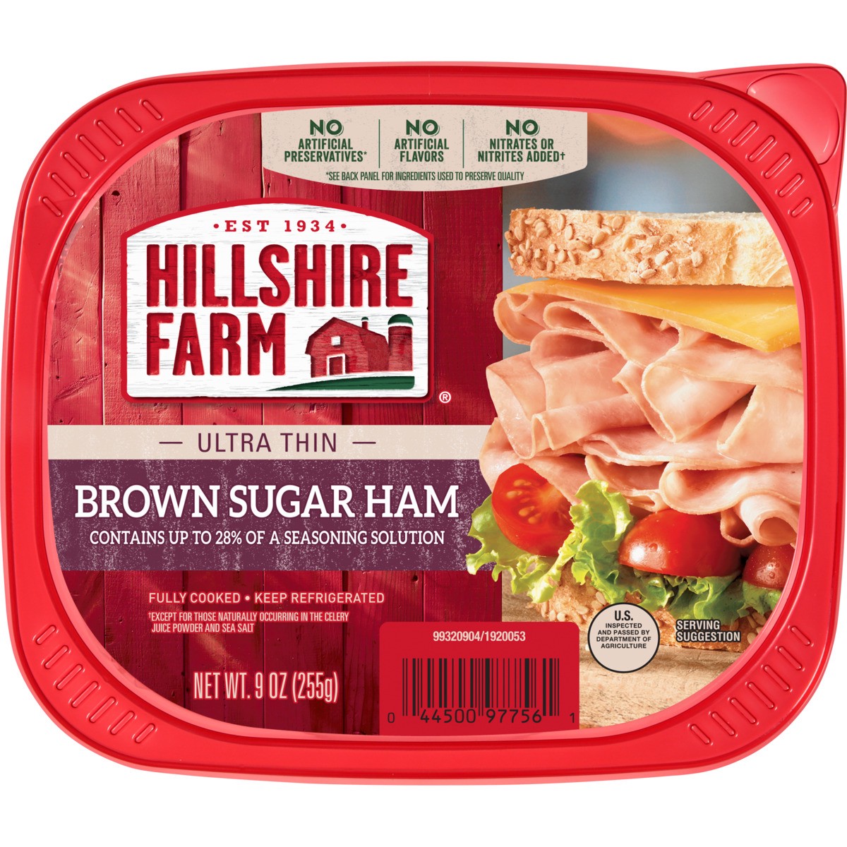 slide 5 of 5, Hillshire Farm Ultra Thin Sliced Brown Sugar Ham Sandwich Meat, 9 oz, 255.15 g