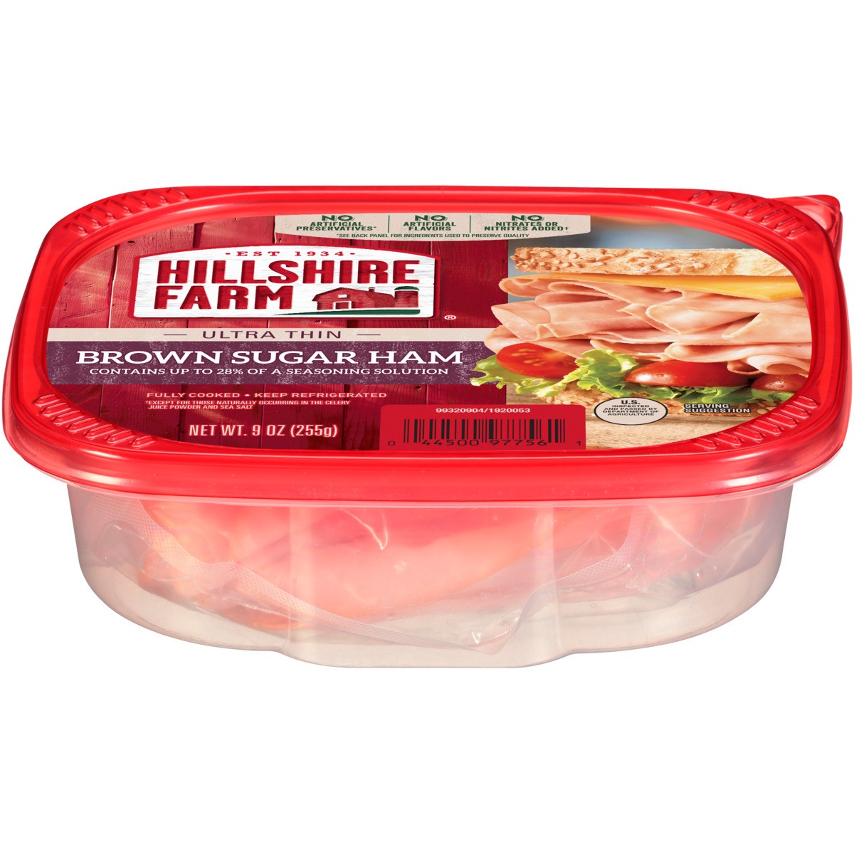 slide 1 of 5, Hillshire Farm Ultra Thin Sliced Brown Sugar Ham Sandwich Meat, 9 oz, 255.15 g