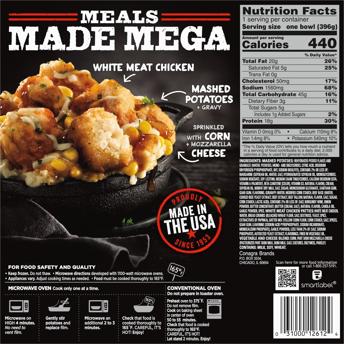 slide 3 of 11, Banquet Mega Bowls Frozen Meal, Country Fried Chicken, 14 Ounce, 14 oz