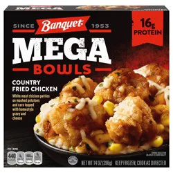 Banquet MEGA Bowls Country Fried Chicken, Frozen Meal, 14 oz.