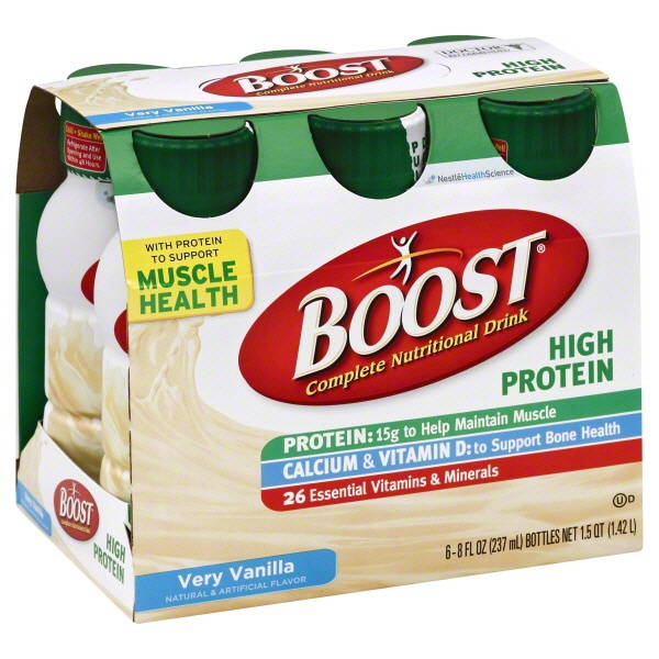 slide 1 of 1, Boost High Protein Nutrtnl Drink Very Vanilla, 6 ct; 48 oz