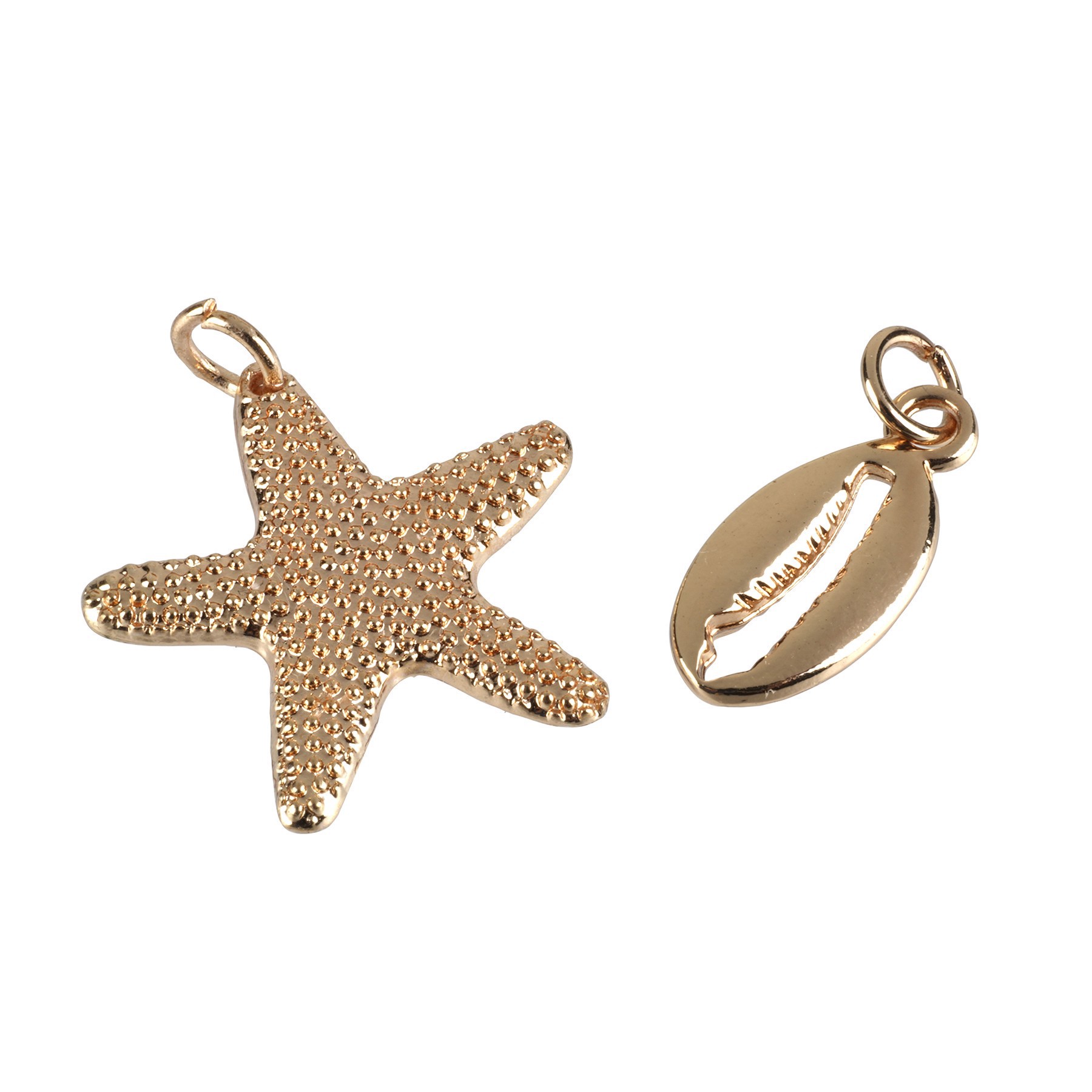 slide 3 of 3, Charmalong Gold Shell Charms By Bead Landing, 6mm x 26mm