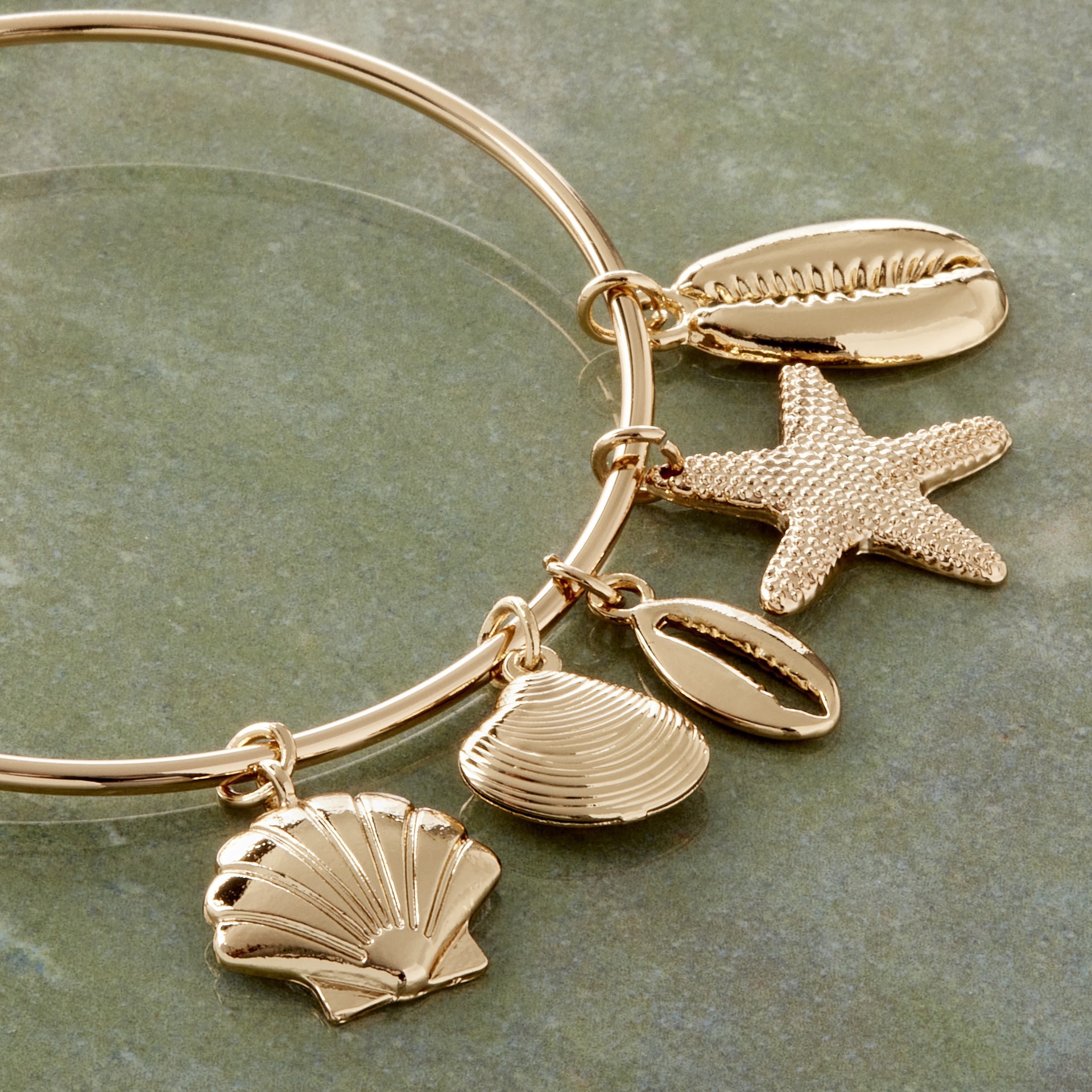 slide 2 of 3, Charmalong Gold Shell Charms By Bead Landing, 6mm x 26mm