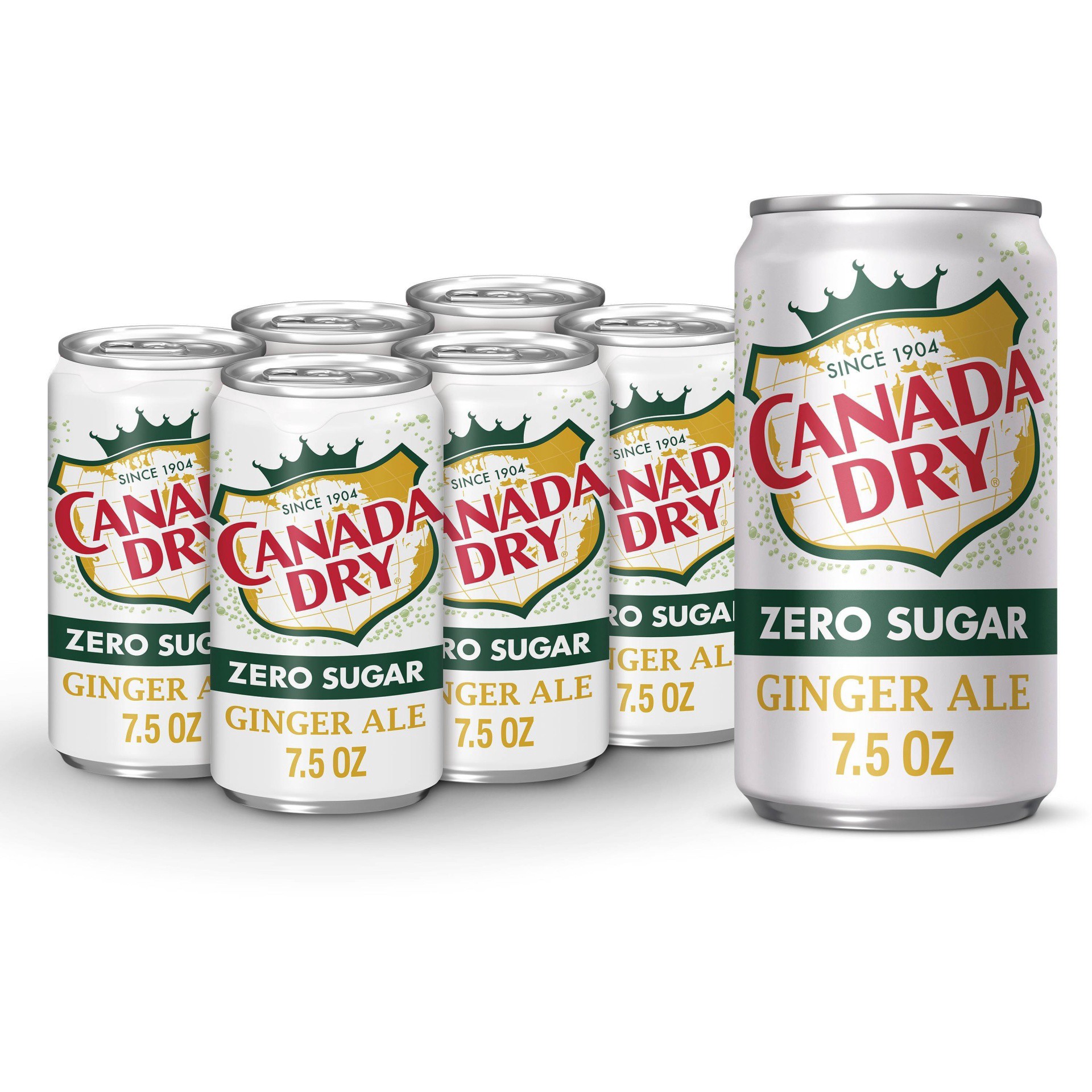 slide 1 of 8, Canada Dry Soda Diet Ginger Ale Caffeine Free - 6 ct; 7.5 fl oz, 6 ct; 7.5 fl oz